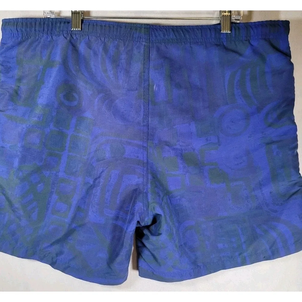 Rusty Surf Swim‎ Trunks Mens XL Blue Floral Drawstring Pockets Lined Made In USA